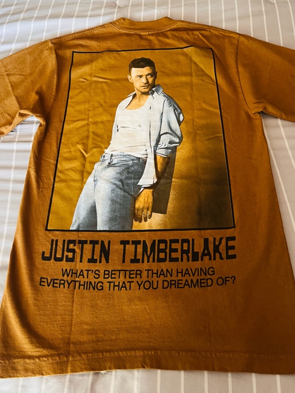 Justin Timberlake brown graphic tee unisex